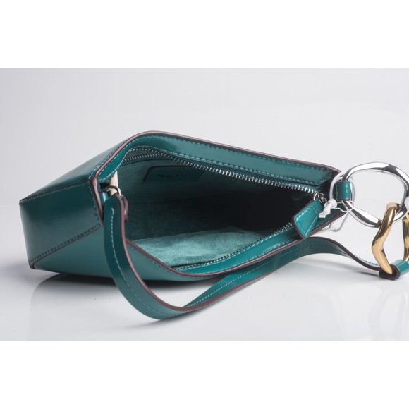 Staud Womens Ollie Shoulder Bag Purse Handbag Coastal Green Leather NWT - Picture 5 of 6